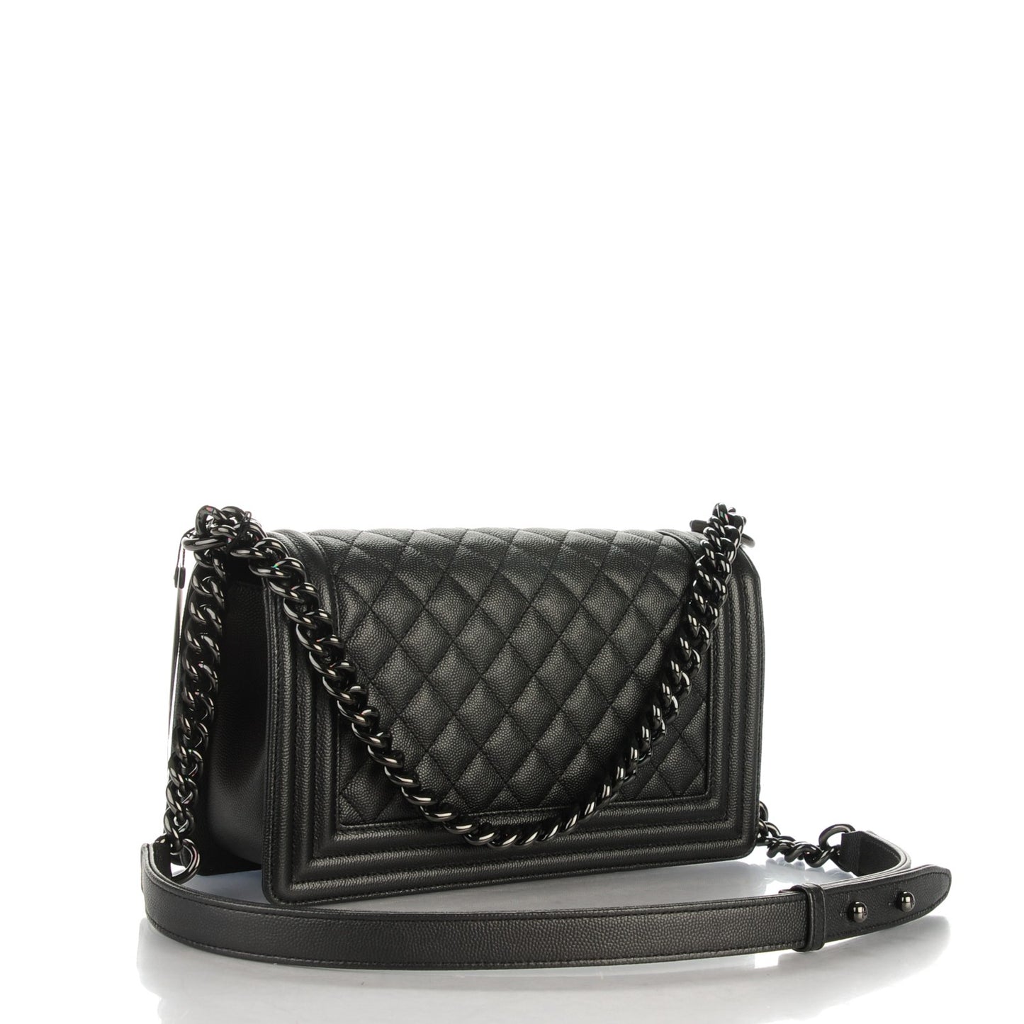 Caviar Quilted Medium Boy Flap So Black