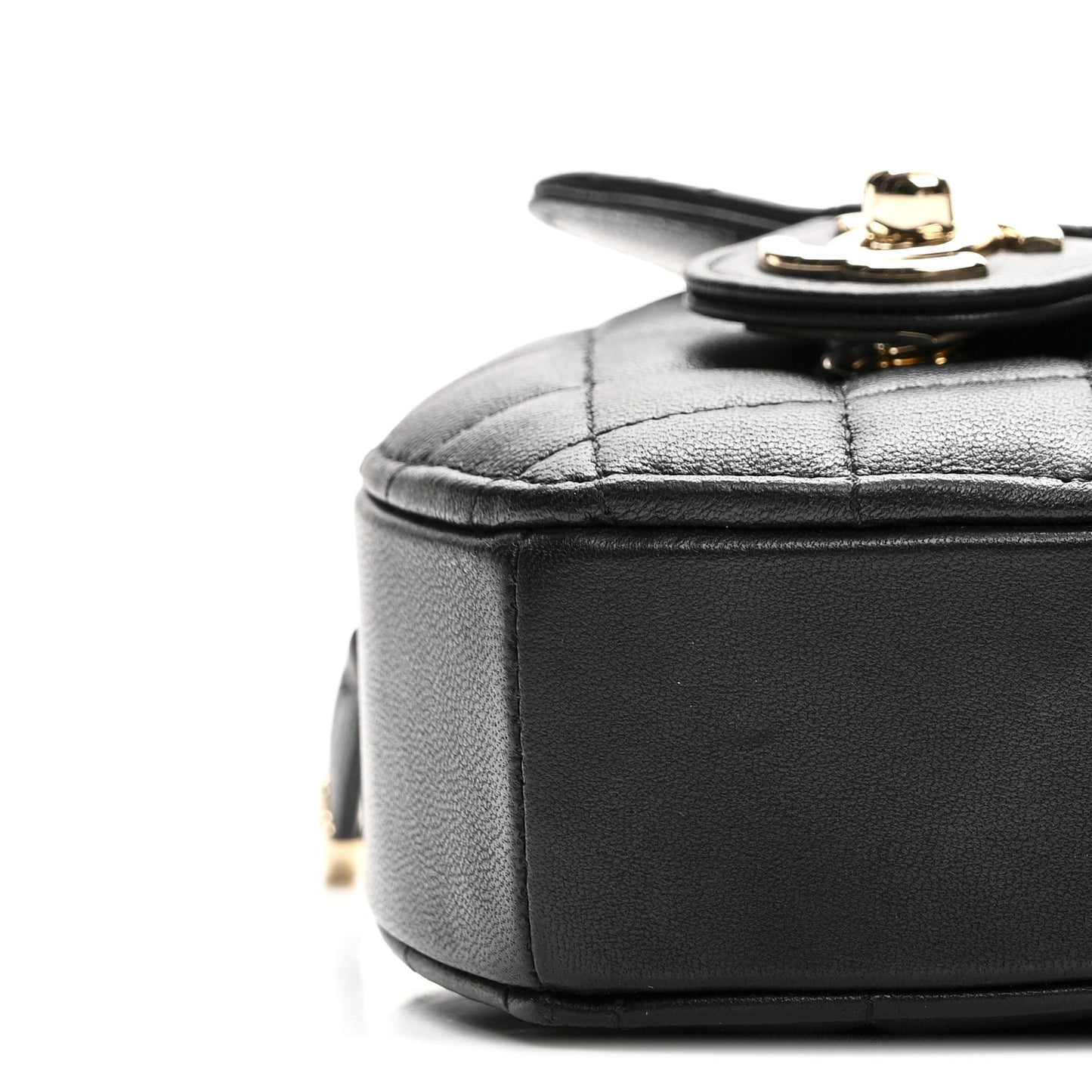 Lambskin Quilted CC In Love Heart Clutch With Chain Black