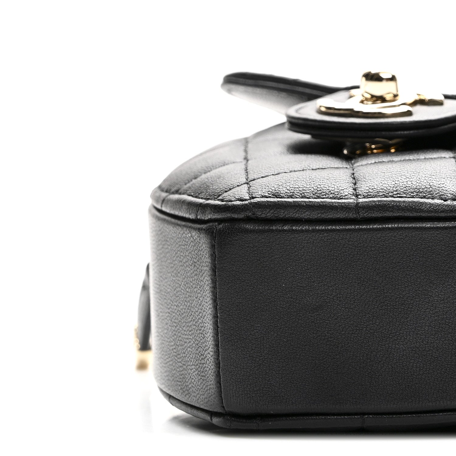 Chanel Lambskin Quilted CC In Love Heart Clutch With Chain Black 10 of 10