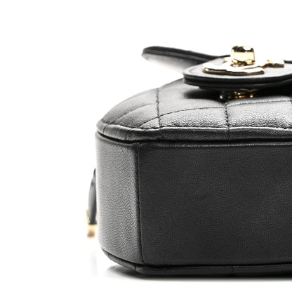 Chanel Lambskin Quilted CC In Love Heart Clutch With Chain Black 10 of 10