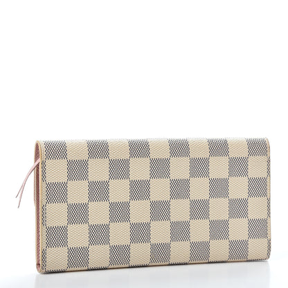 Louis Vuitton Damier Azur Emilie Wallet Rose Ballerine 2 of 8