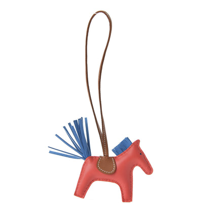 Hermes Milo Lambskin Grigri Rodeo Horse Bag Charm PM Rose Texas Bleu Zanzibar Gold 1 of 5
