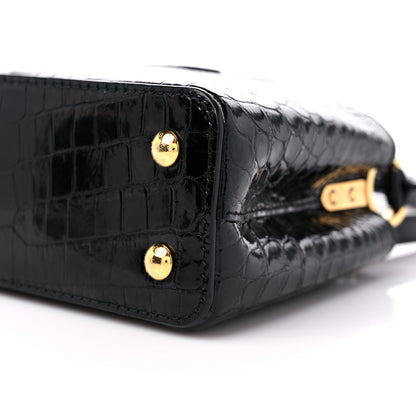Louis Vuitton Crocodile Mini Capucines Black 8 of 11