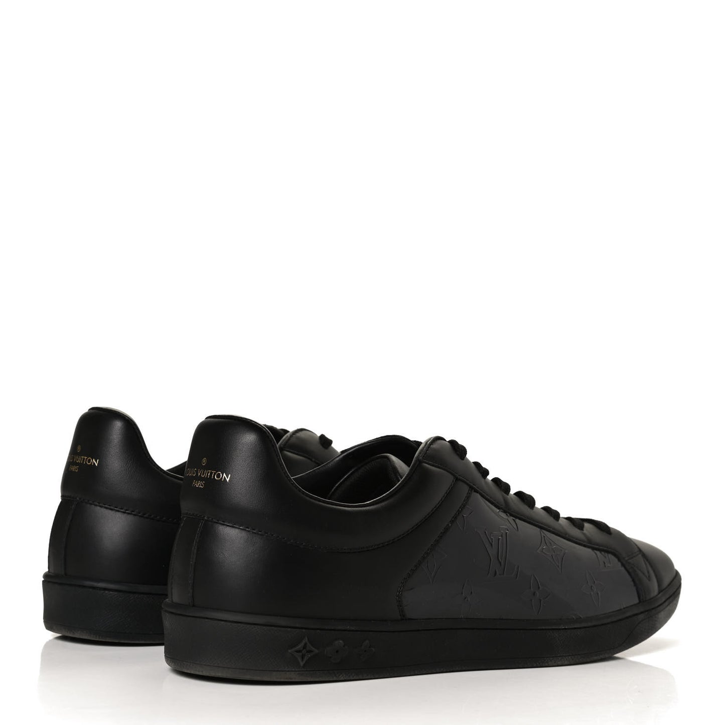 PVC Calfskin Monogram Mens Sneakers 9.5 Black