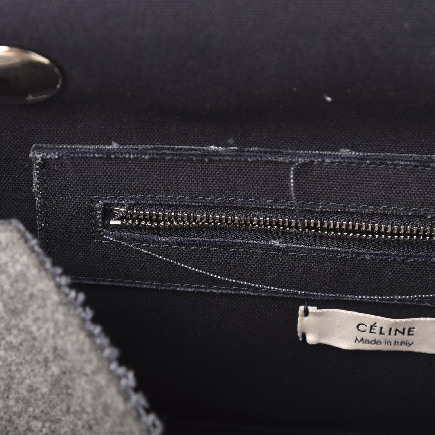 Celine Wool Felt Flap Bag Grey 7 of 14
