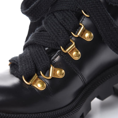 Gucci Calfskin Sylvie Web Lace Up Combat Boots Black 35.5 Black 12 of 12