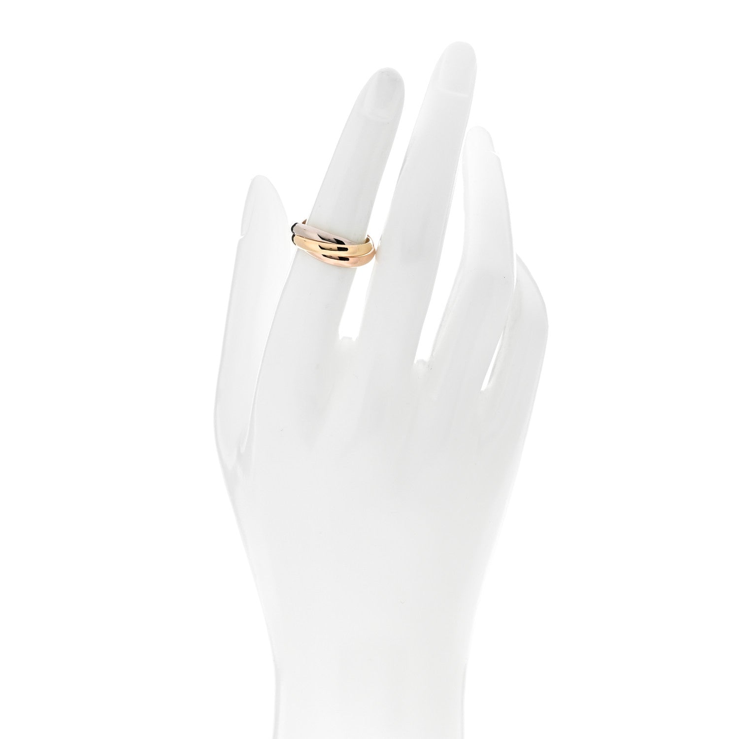Cartier 18K Pink Yellow White Gold Classic Trinity Ring 52 6 2 of 5