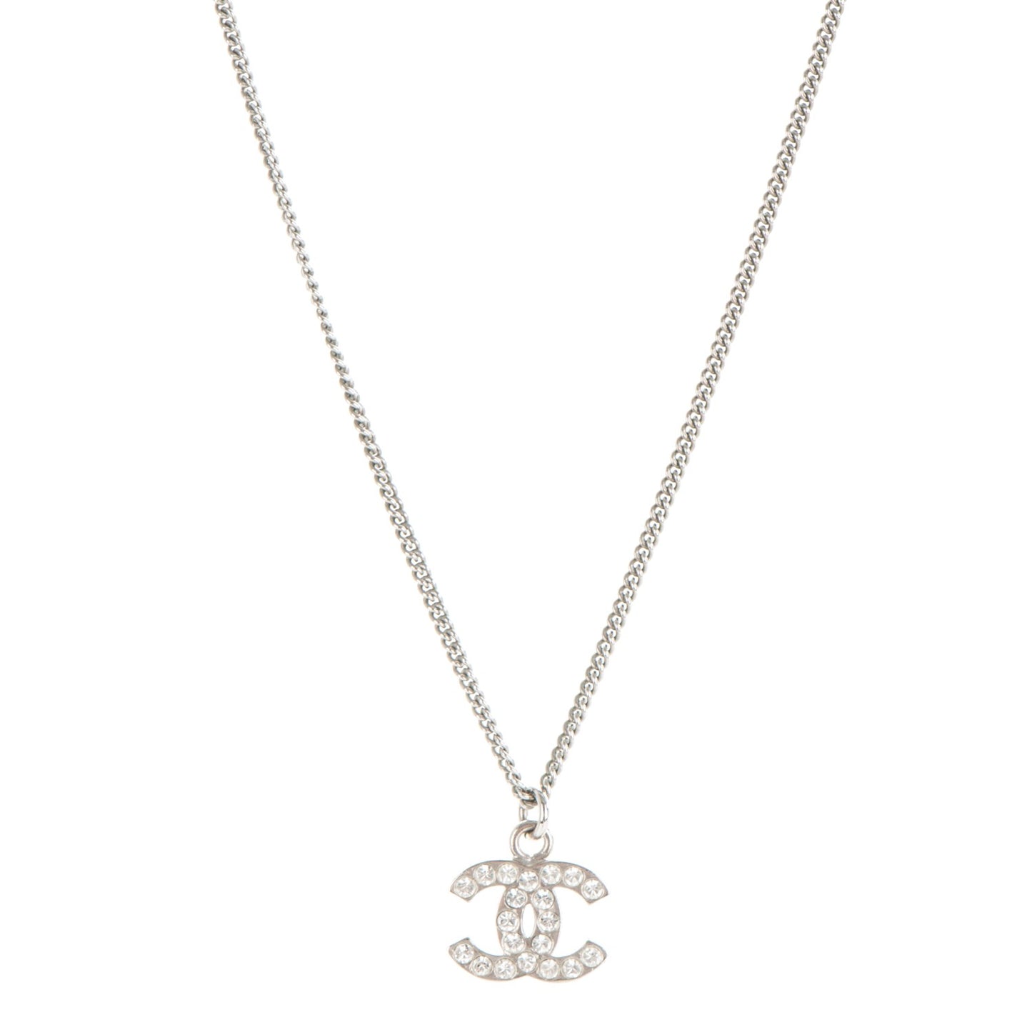 Crystal Timeless CC Necklace Silver
