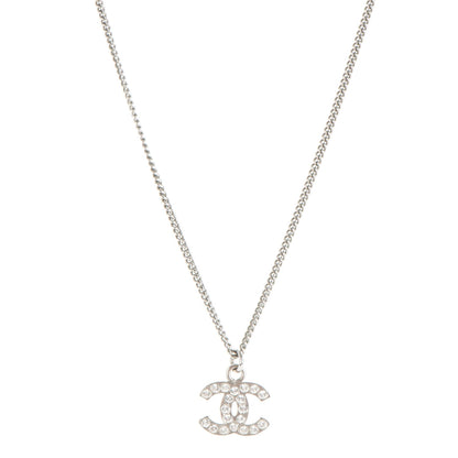 Chanel Crystal Timeless CC Necklace Silver 1 of 3