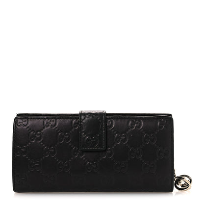 Gucci Guccissima Twins Continental Flap Wallet Black 1 of 9