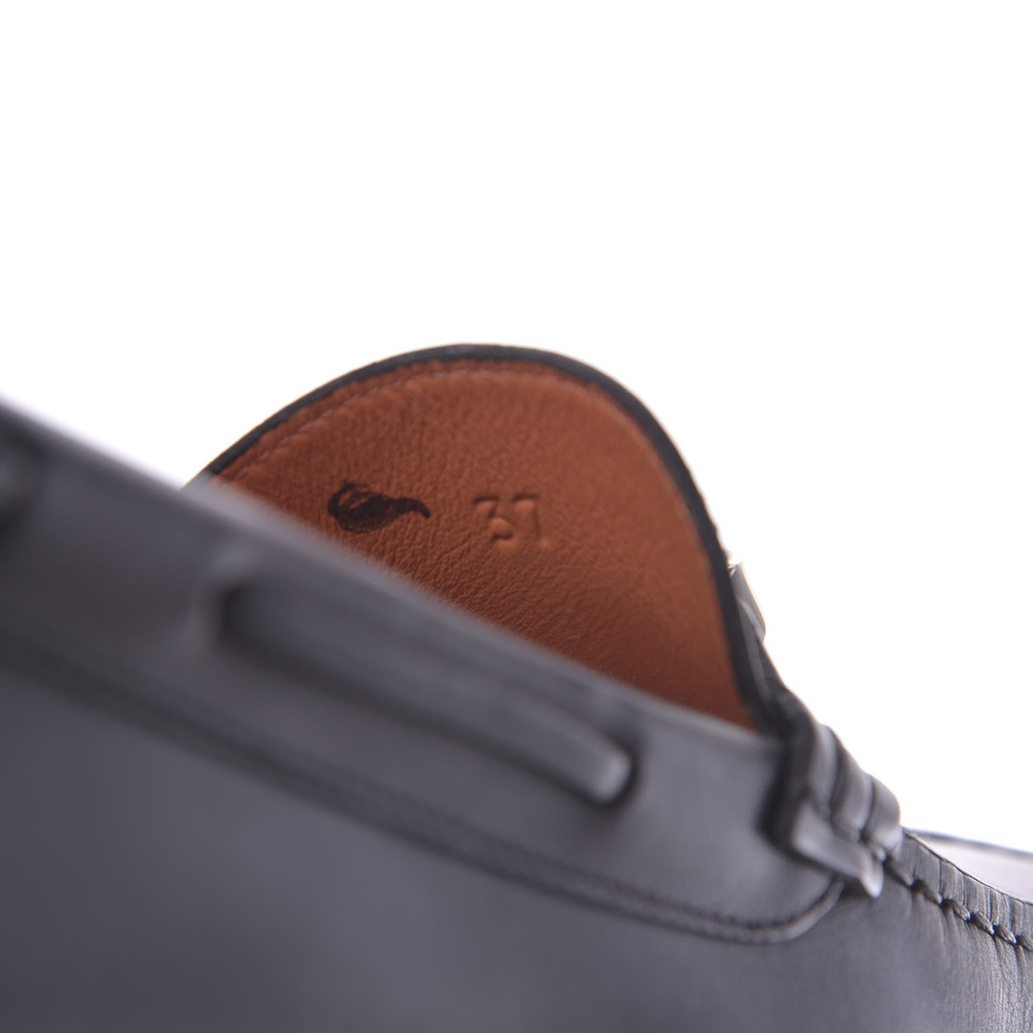Hermes Calfskin Irving Driving Moccasin Loafers 37 Black 10 of 12