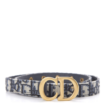 Christian Dior Jacquard Oblique 20mm Saddle Belt 85 34 Blue 1 of 6
