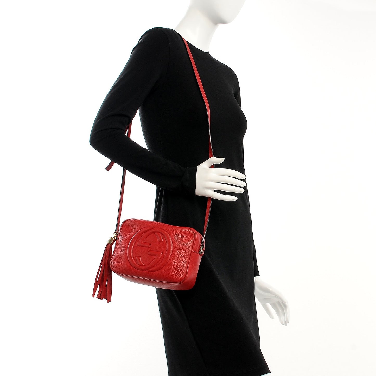 Pebbled Calfskin Small Soho Disco Bag Tabasco Red
