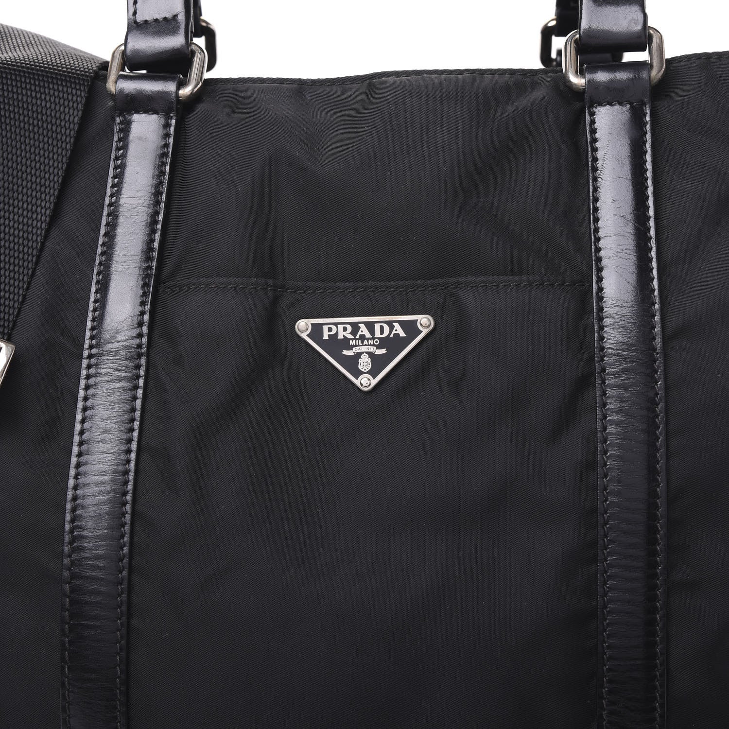 Prada Tessuto Nylon Soft Calf Tote Black 8 of 12