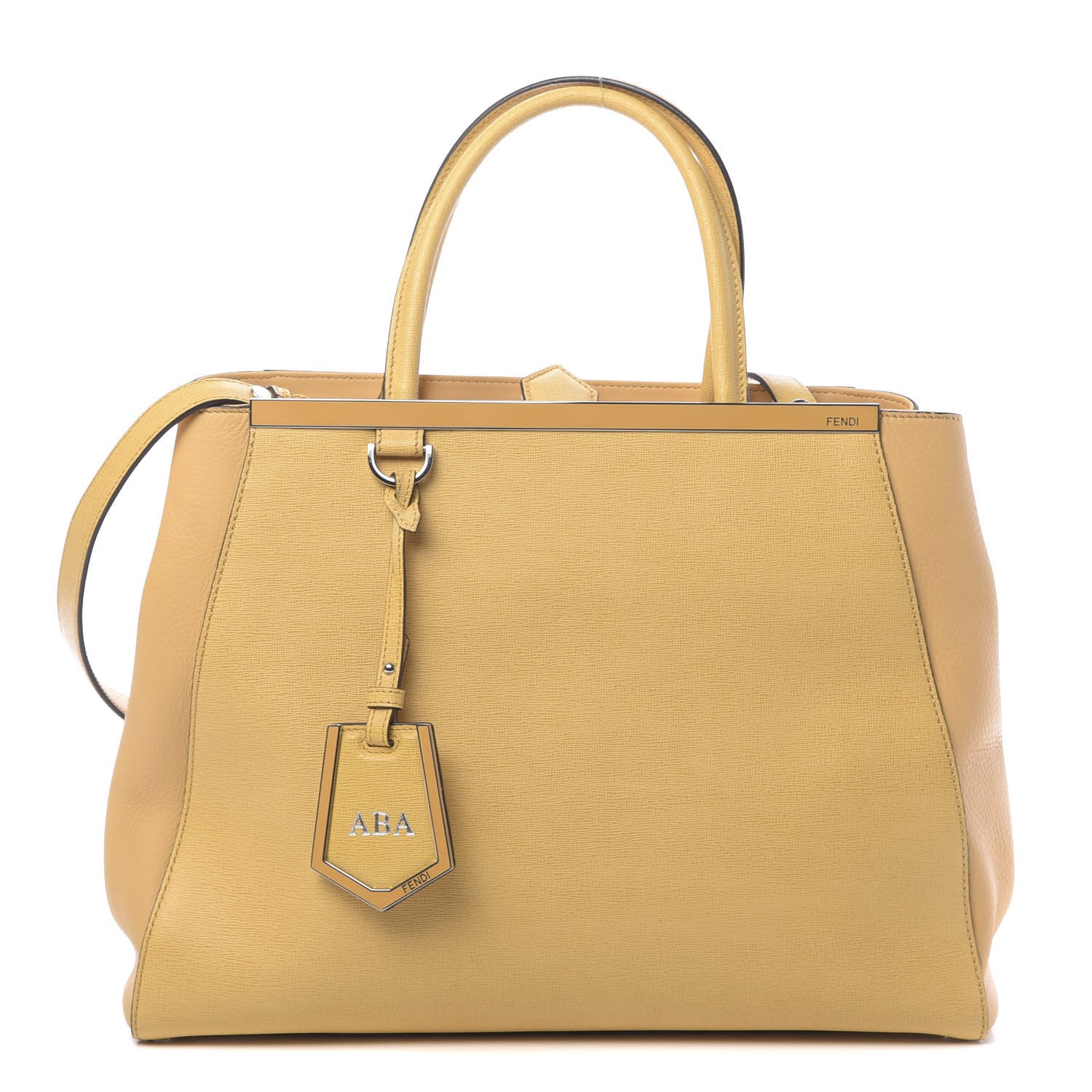 Fendi Vitello Elite Flamingo Regular 2Jours Tote Giallo Alchemy 1 of 13