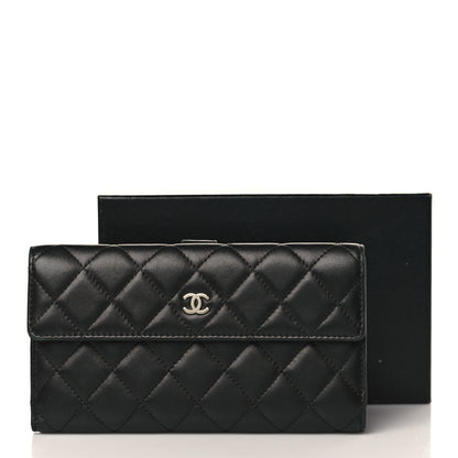 Chanel Lambskin Quilted Long Flap Wallet Black 13 of 13