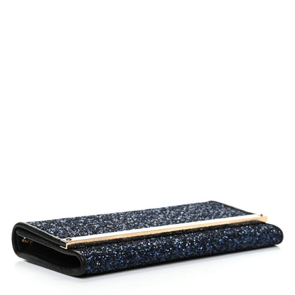Jimmy Choo Glitter Milla Wallet on Chain Navy 4 of 10