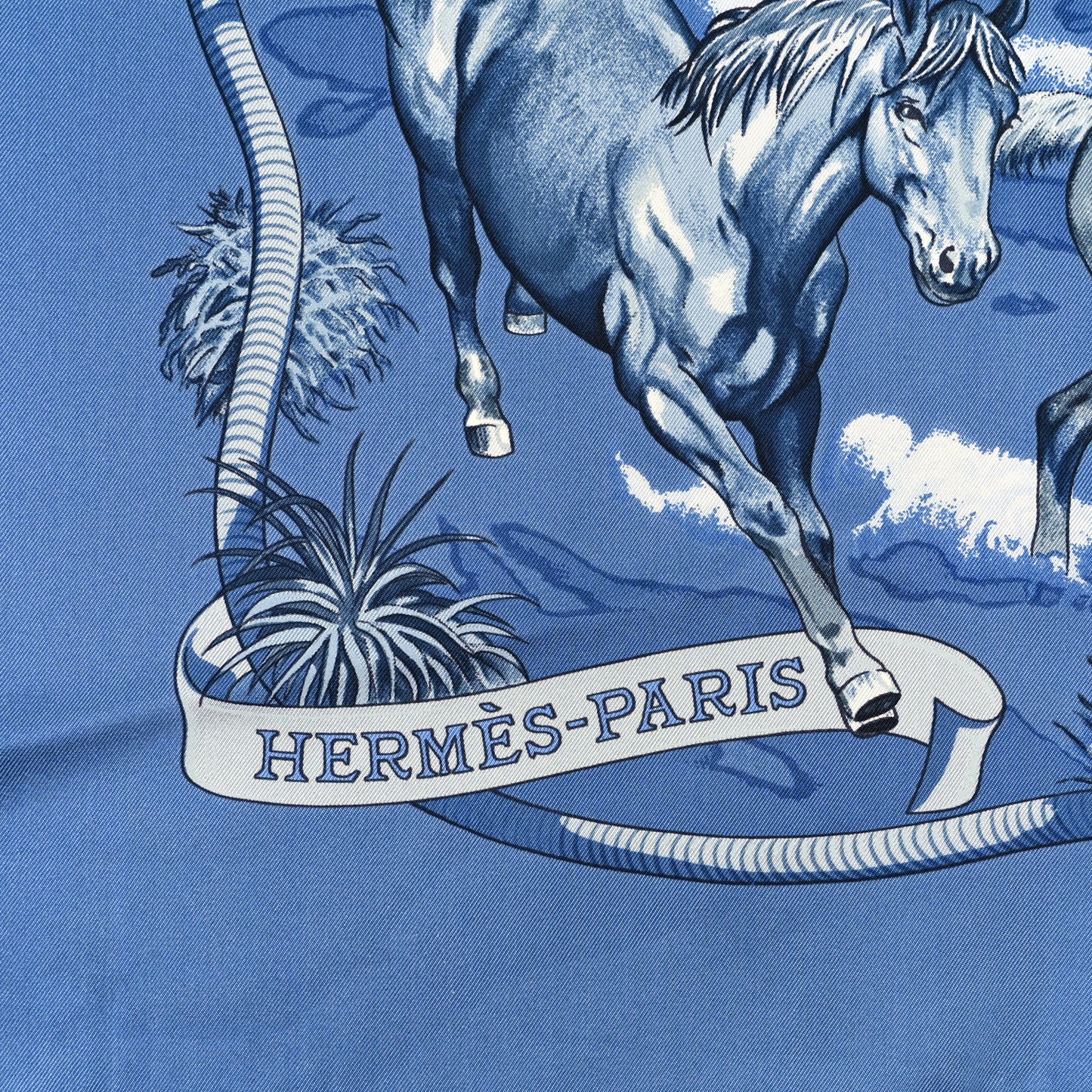Silk Les Mustangs Double Face Scarf 90