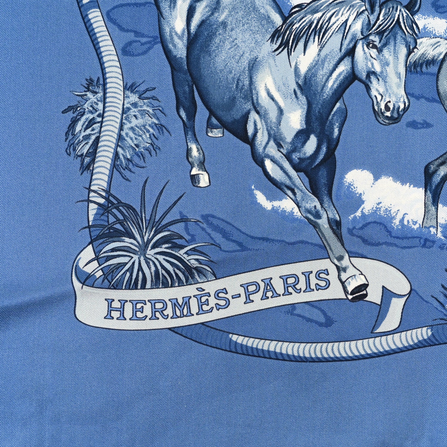 Hermes Silk Les Mustangs Double Face Scarf 90 2 of 4