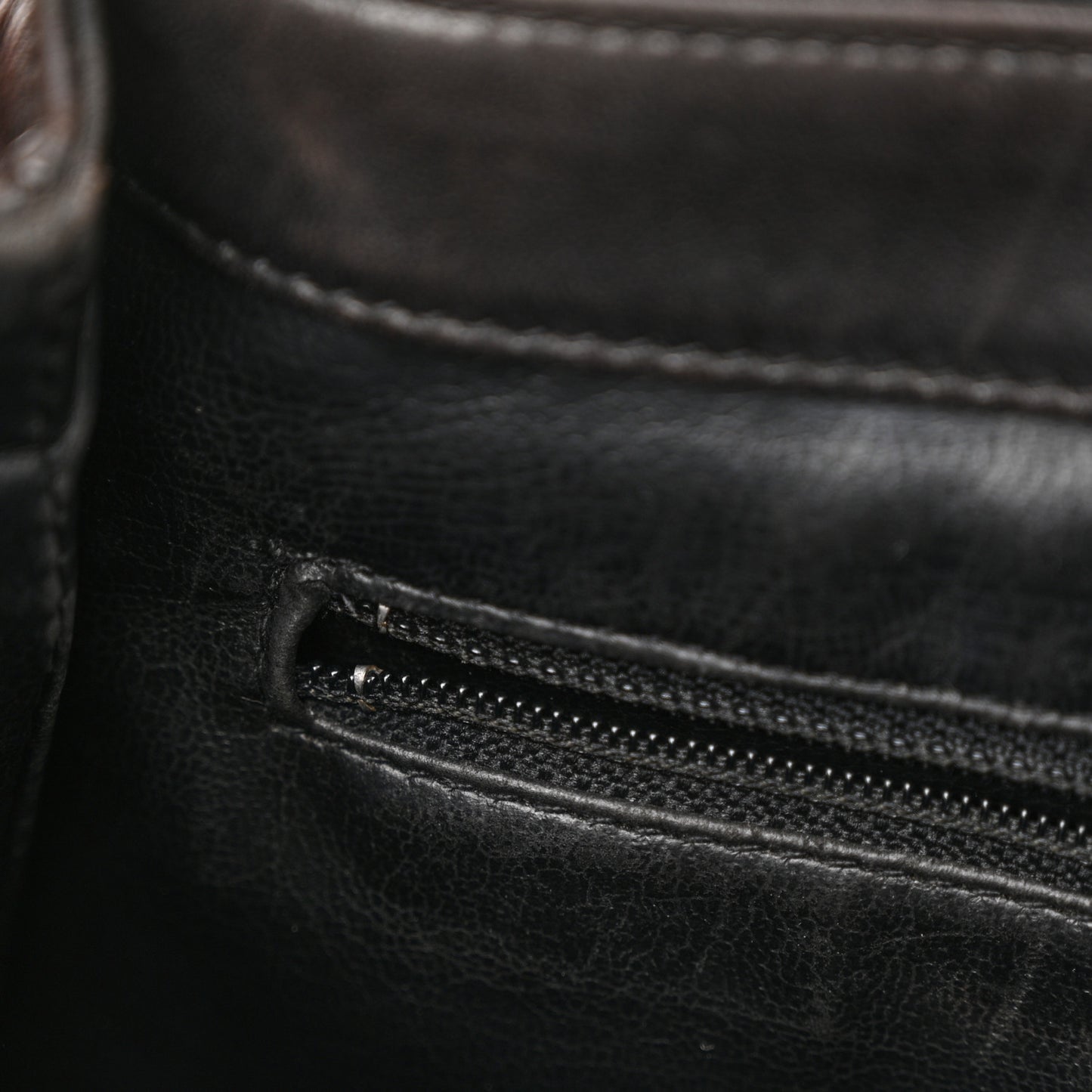 Lambskin Flap Shoulder Bag Dark Brown