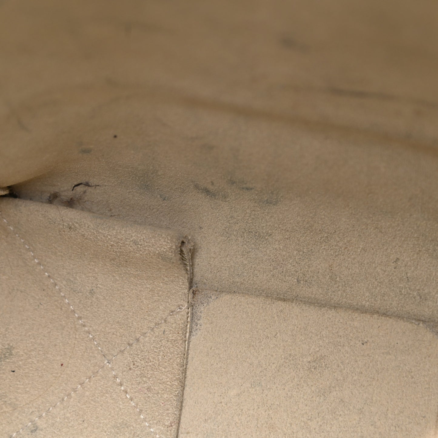 Grained Calfskin Small Vertical Cabas Cream