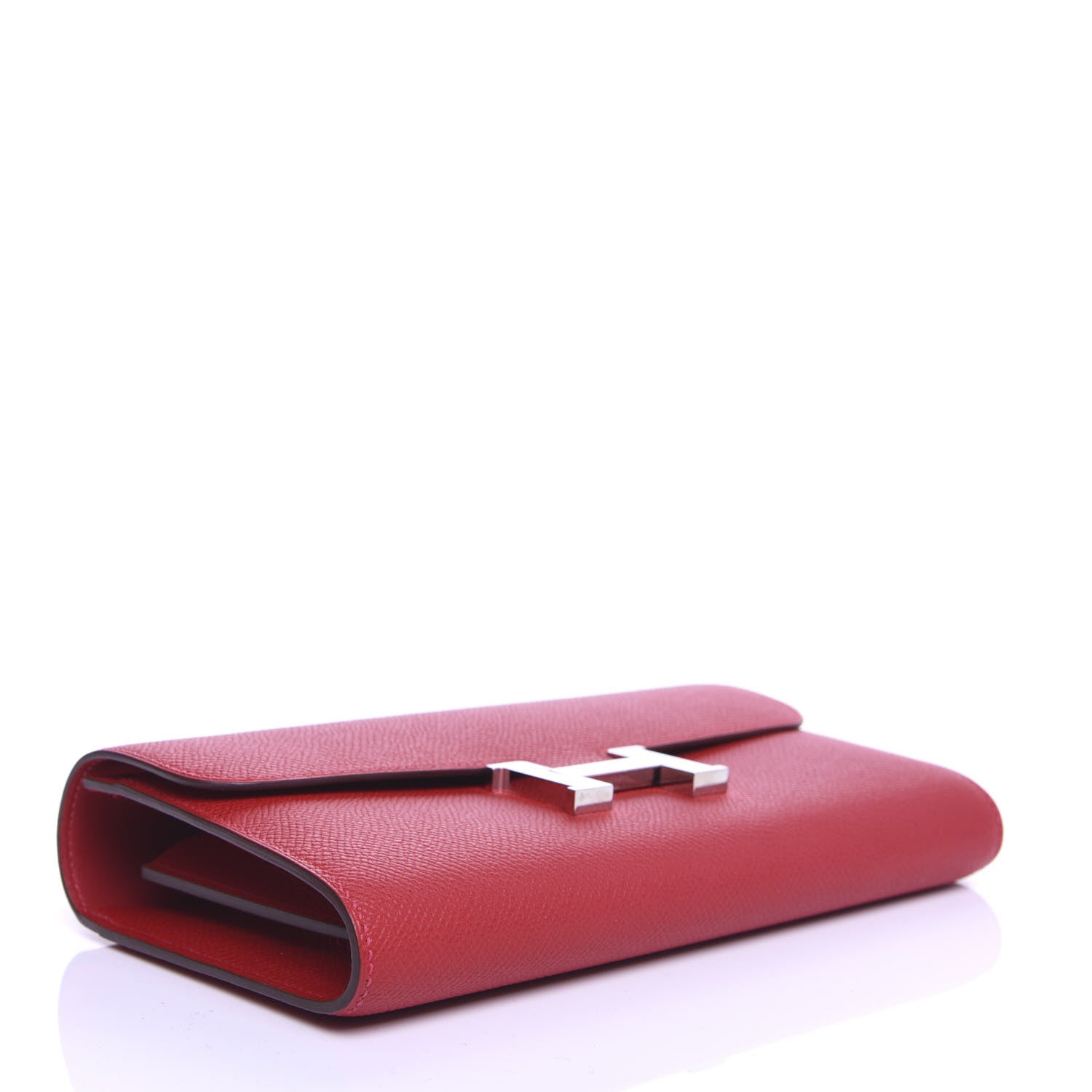 Hermes Epsom Constance Long Wallet Rouge Casaque 4 of 7