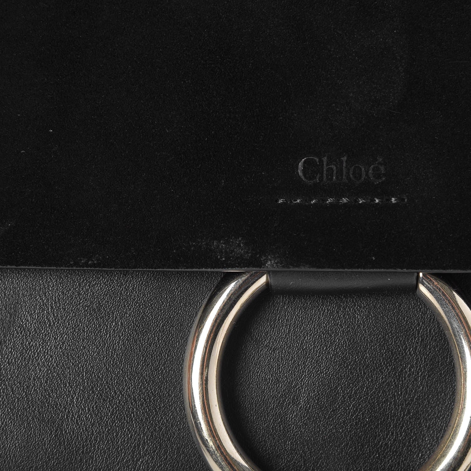 Chloe Suede Calfskin Small Faye Shoulder Bag Black 8 of 8