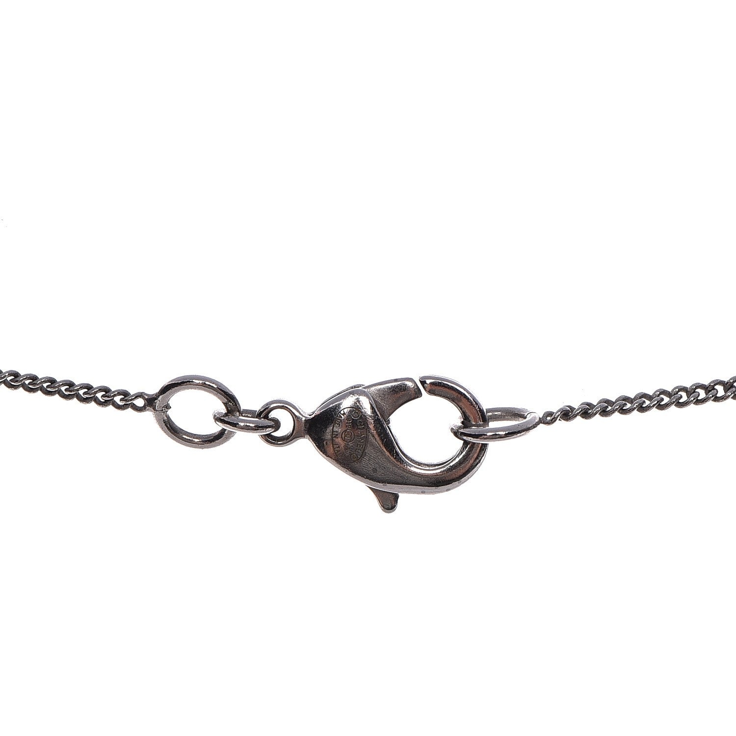 Chanel Baguette Crystal CC Necklace Silver 5 of 5