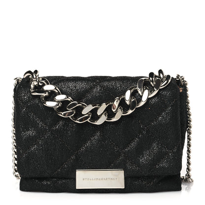 Stella McCartney Shaggy Deer Quilted Mini Beckett Chain Shoulder Bag Black 1 of 11