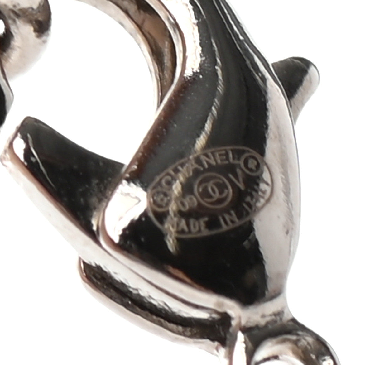 Chanel Crystal Timeless CC Necklace Silver 5 of 5