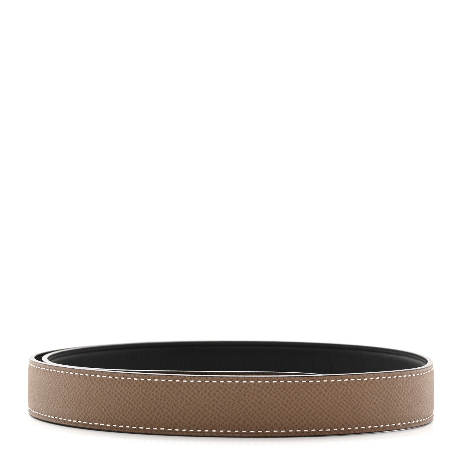 Hermes Swift Epsom 24mm Belt Strap 75 30 Black Etoupe 2 of 6