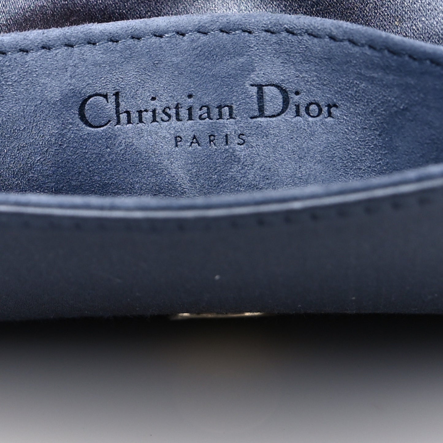 Satin Cannage Lady Dior Clutch Blue