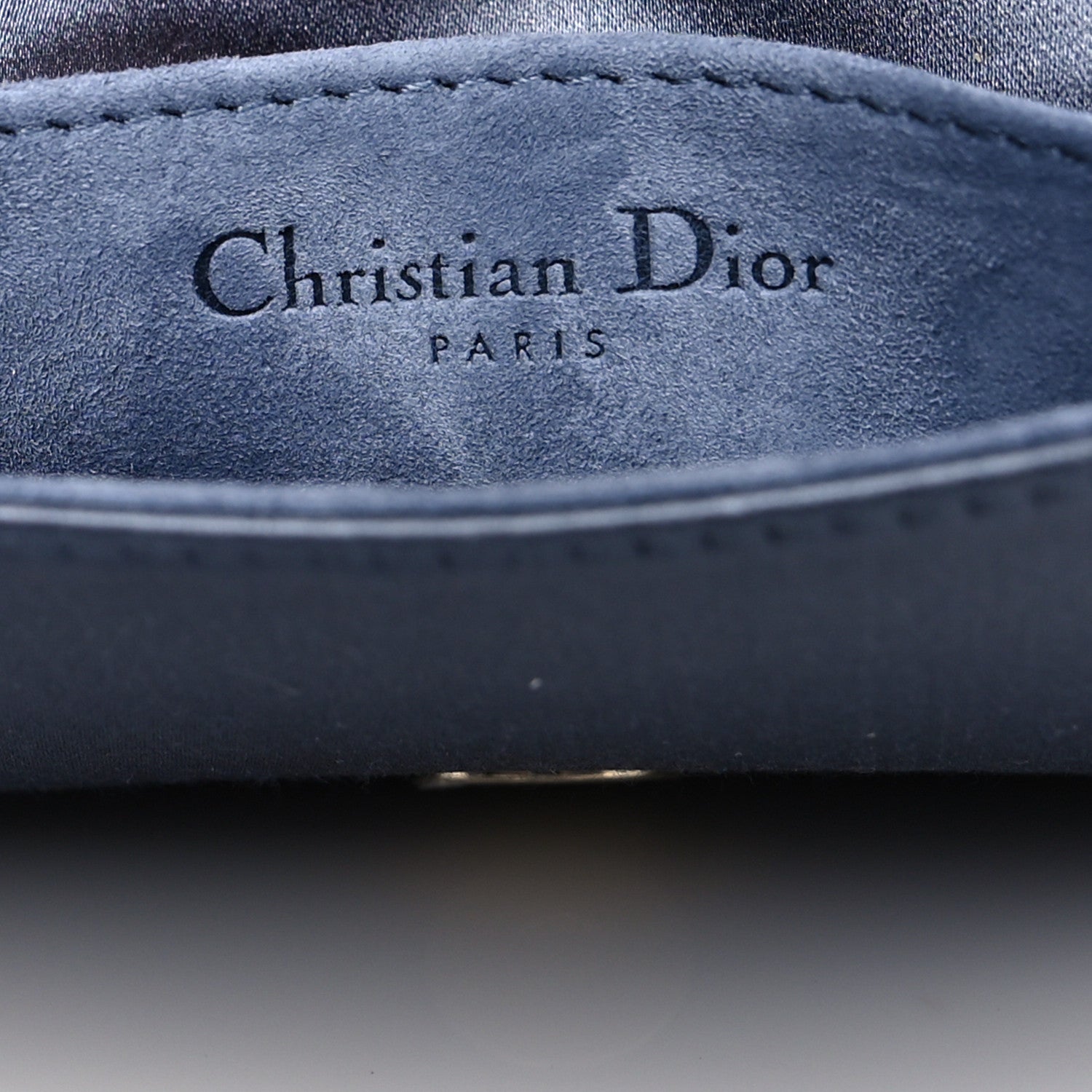 Christian Dior Satin Cannage Lady Dior Clutch Blue 9 of 12