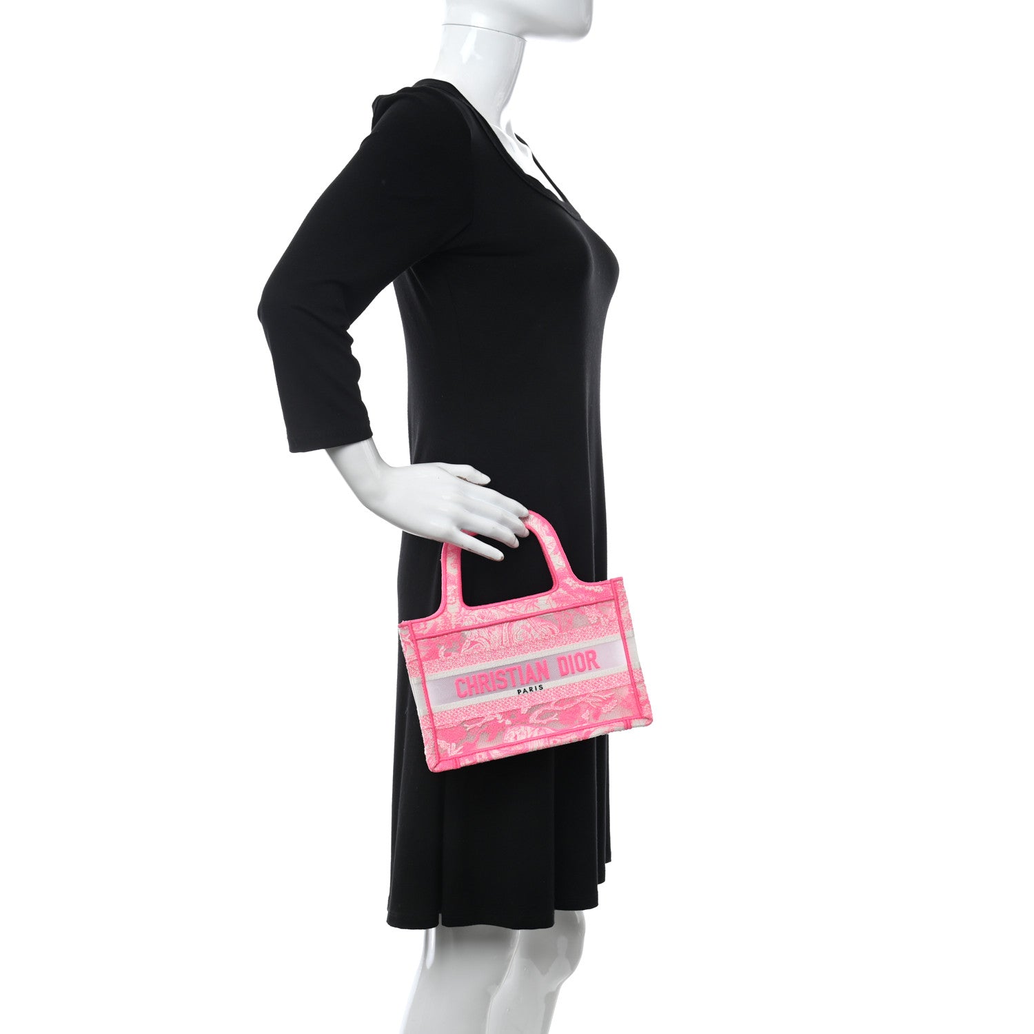 Christian Dior Canvas Embroidered Mini Toile De Jouy Book Tote Pink 2 of 13