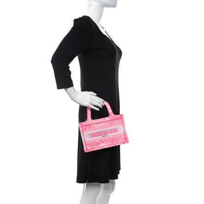 Christian Dior Canvas Embroidered Mini Toile De Jouy Book Tote Pink 2 of 13