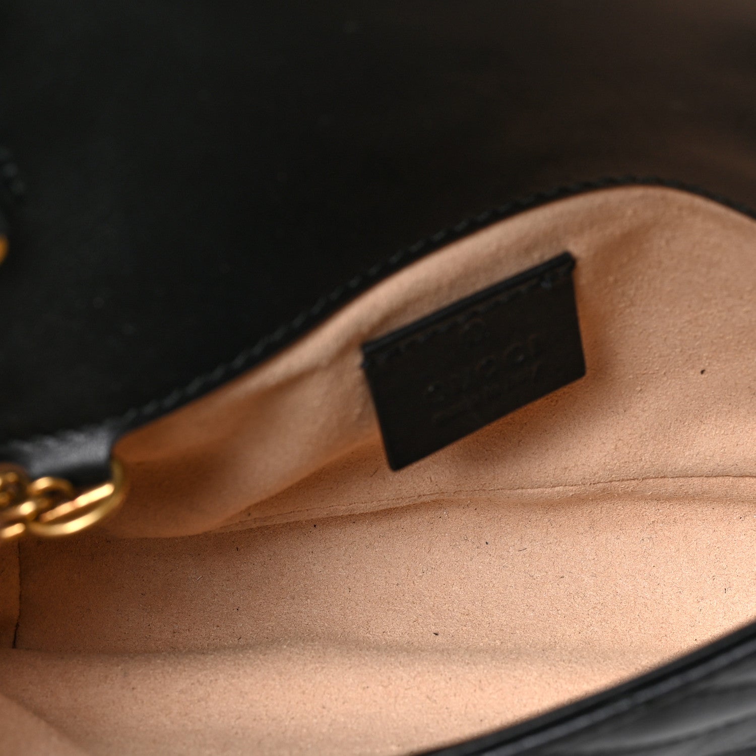 Gucci Calfskin Matelasse Super Mini GG Marmont Shoulder Bag Black 5 of 8