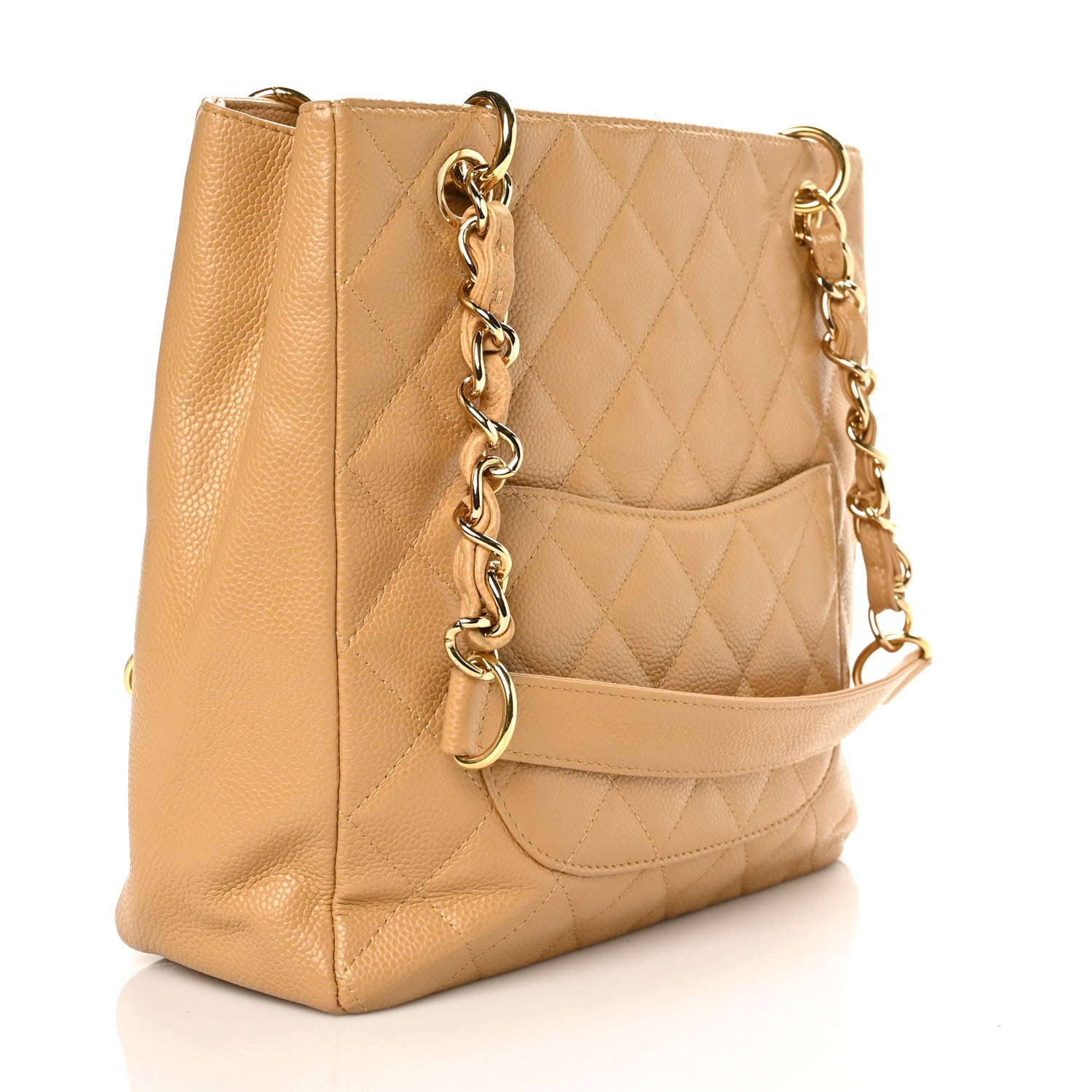 Chanel Caviar Quilted Petit Shopping Tote PST Beige 3 of 10