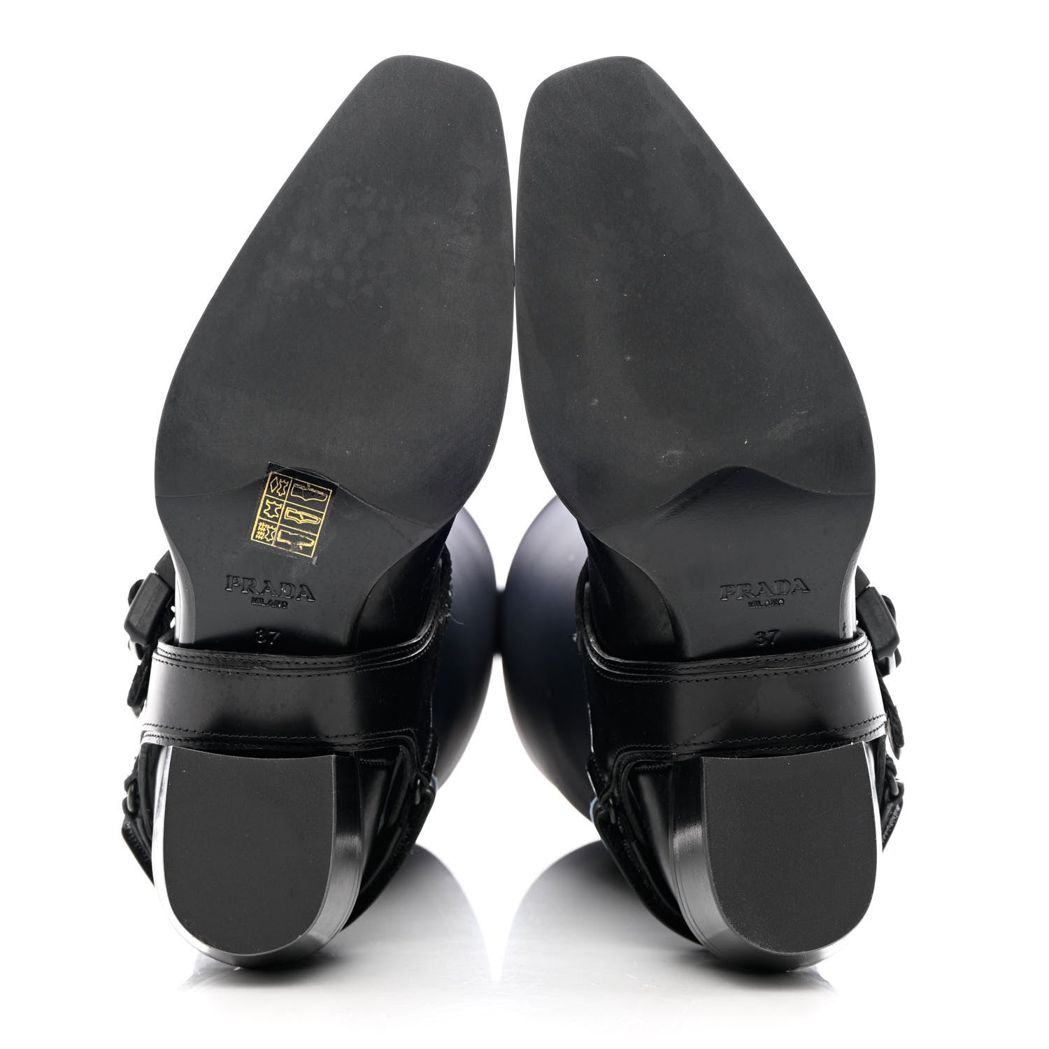 Prada Spazzolato Rois Neoprene 50mm Western Tall Boots 37 Black 5 of 10