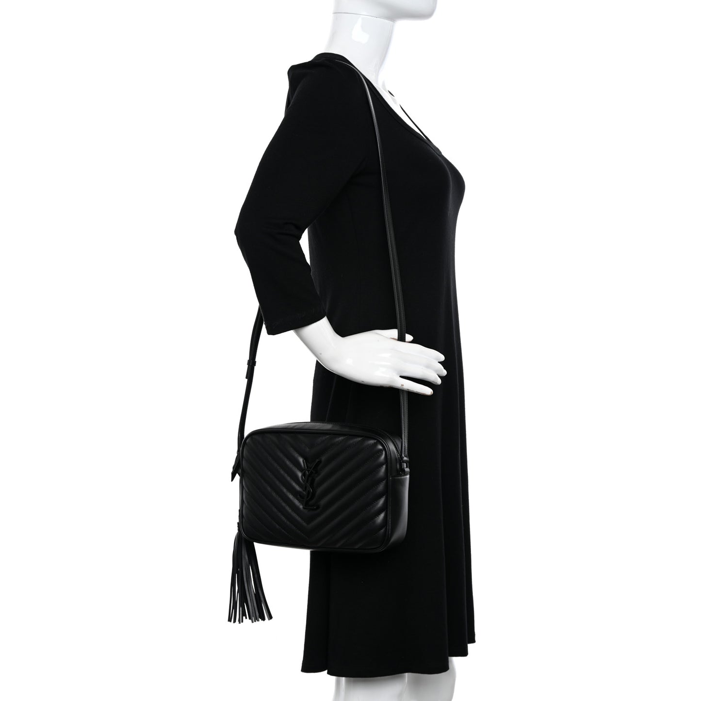 Calfskin Matelasse Monogram Monochrome Lou Camera Bag Black