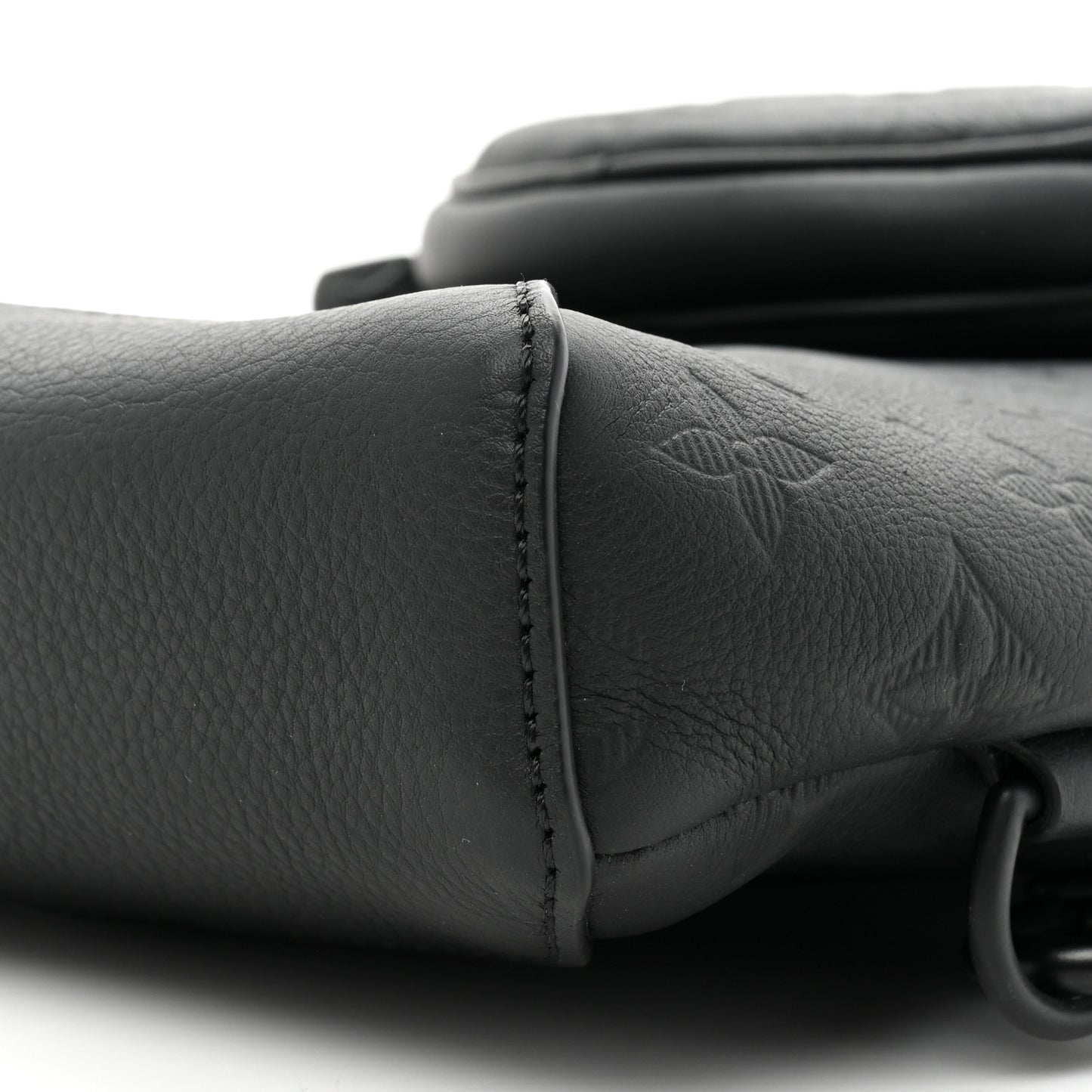 Calfskin Shadow Monogram Duo Slingbag Black