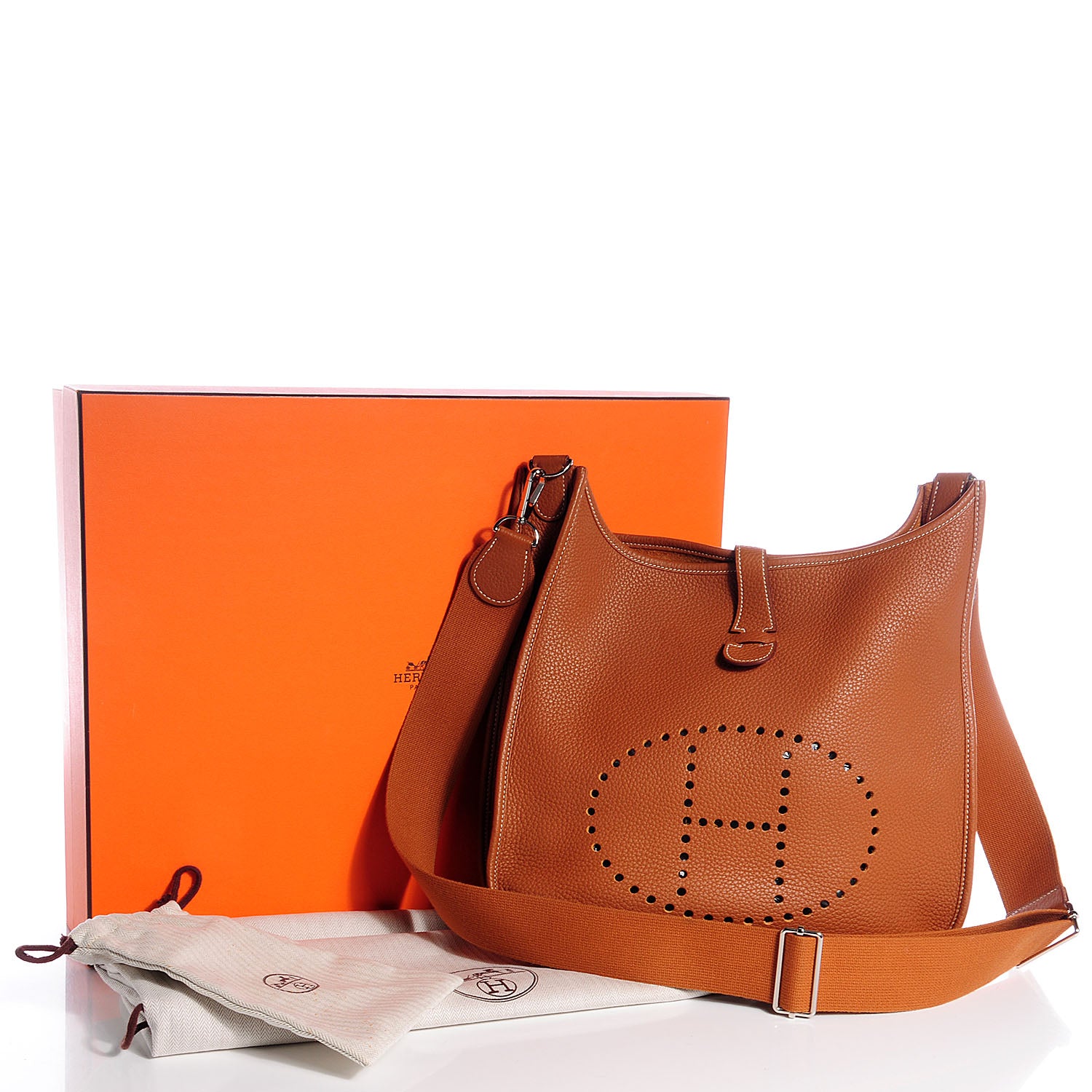 Hermes Taurillon Clemence Evelyne III GM Gold 8 of 8