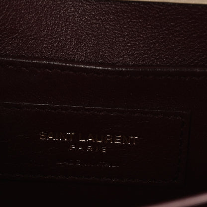 Saint Laurent Smooth Calfskin Medium Classic Monogram Cassandra Top Handle Crema Soft Rouge Legion 6 of 10