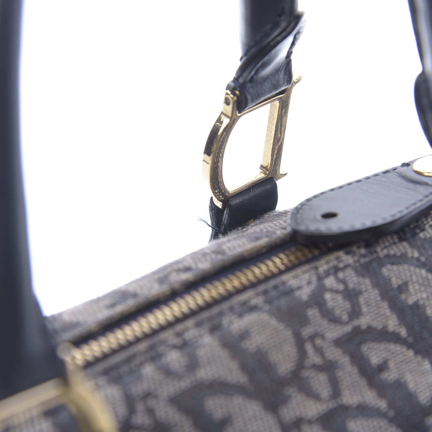 Christian Dior Denim Monogram Boston Navy 9 of 13