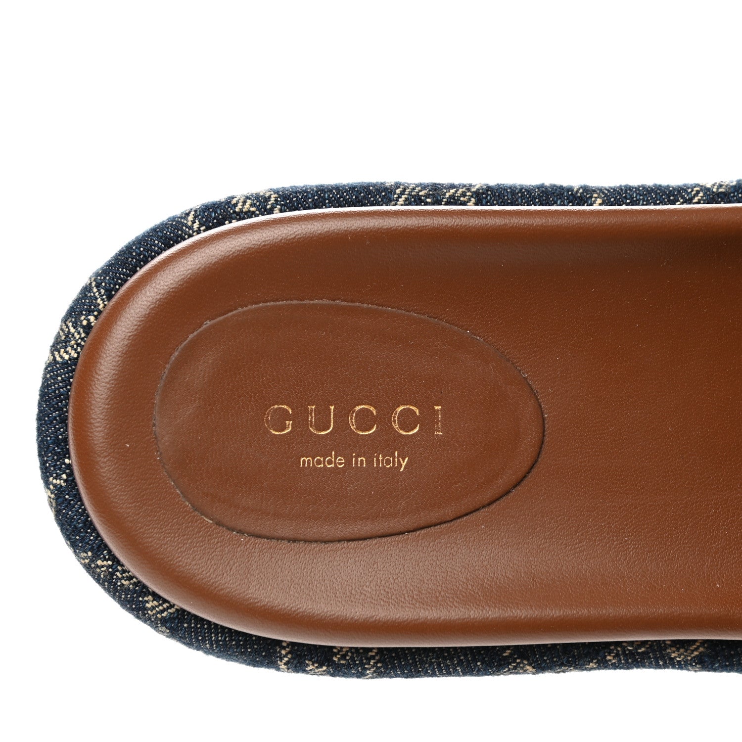 Gucci New Denim GG Monogram Angelina Platform 55mm Slide Sandals 41 Blue Tea 7 of 9