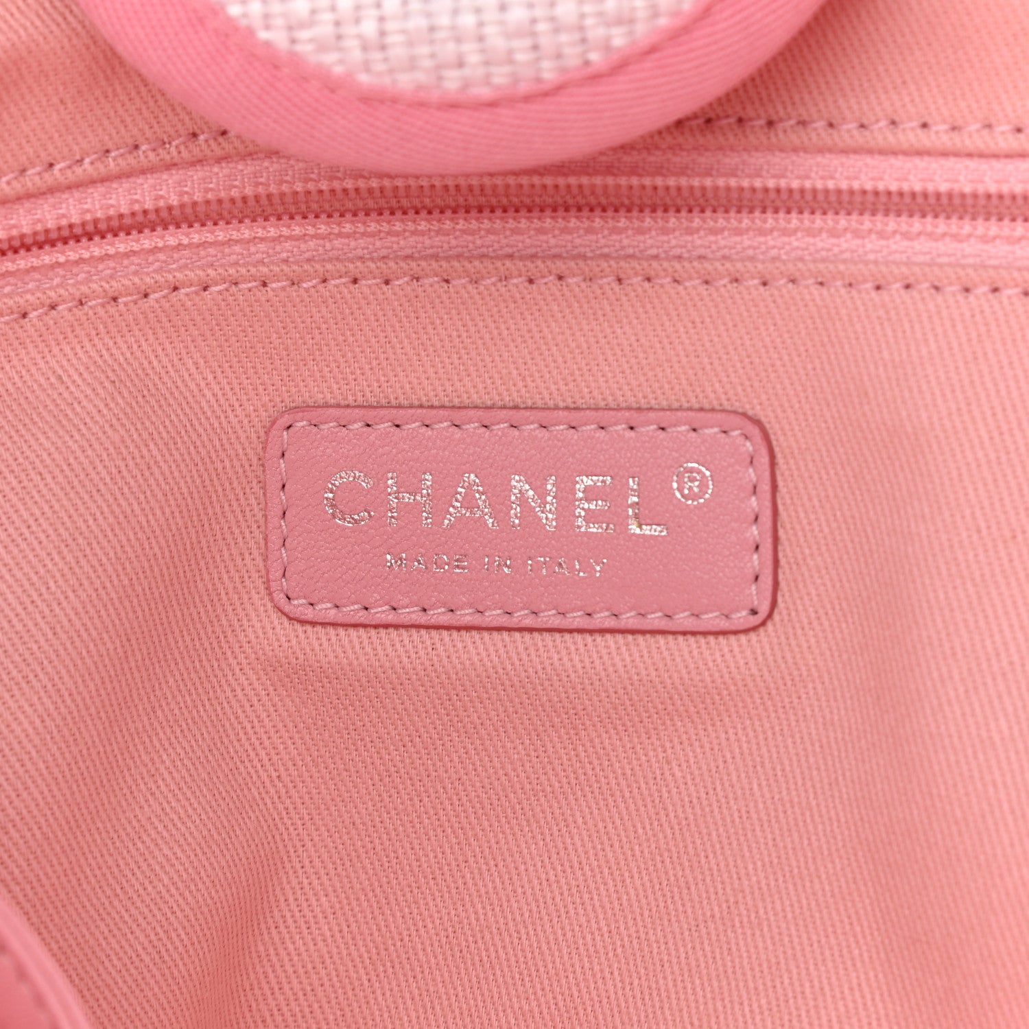 Chanel Woven Straw Raffia Medium Deauville Tote Pink 6 of 10