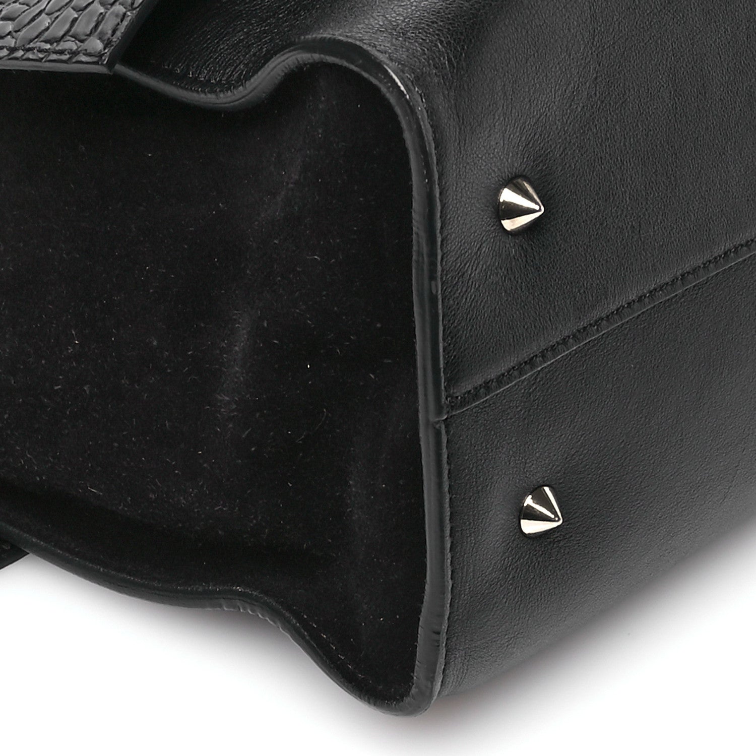 Givenchy Calfskin Crocodile Embossed Medium Shark Lock Satchel Black 9 of 11