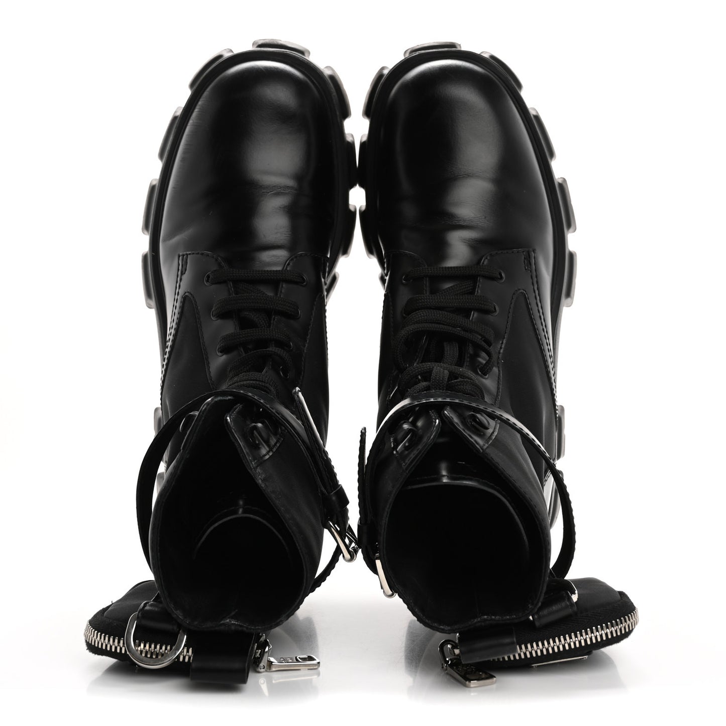 Spazzolato Rois Re-Nylon Metal Triangle Logo Monolith Pouch Pocket 55mm Boots 41 Black