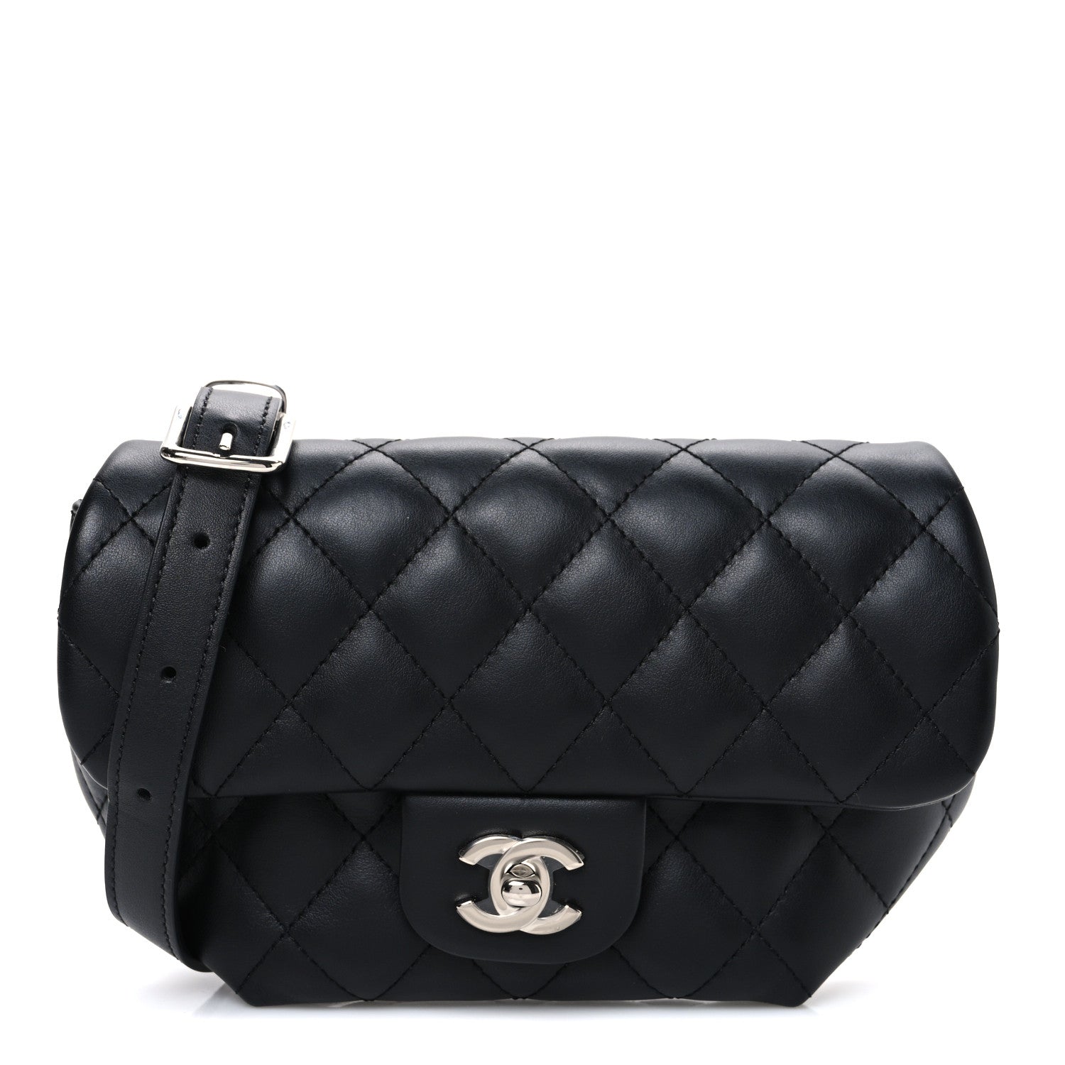 Chanel Calfskin Quilted CC Uniform Flap Belt Bag Black 1 of 10