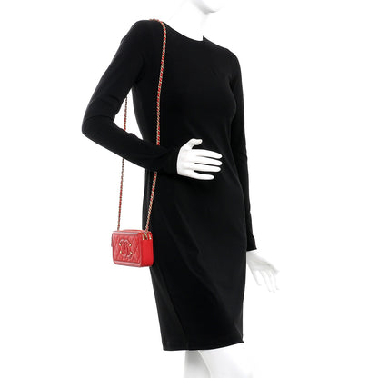 Chanel Caviar Quilted CC Filigree Clutch With Chain Red 2 of 9