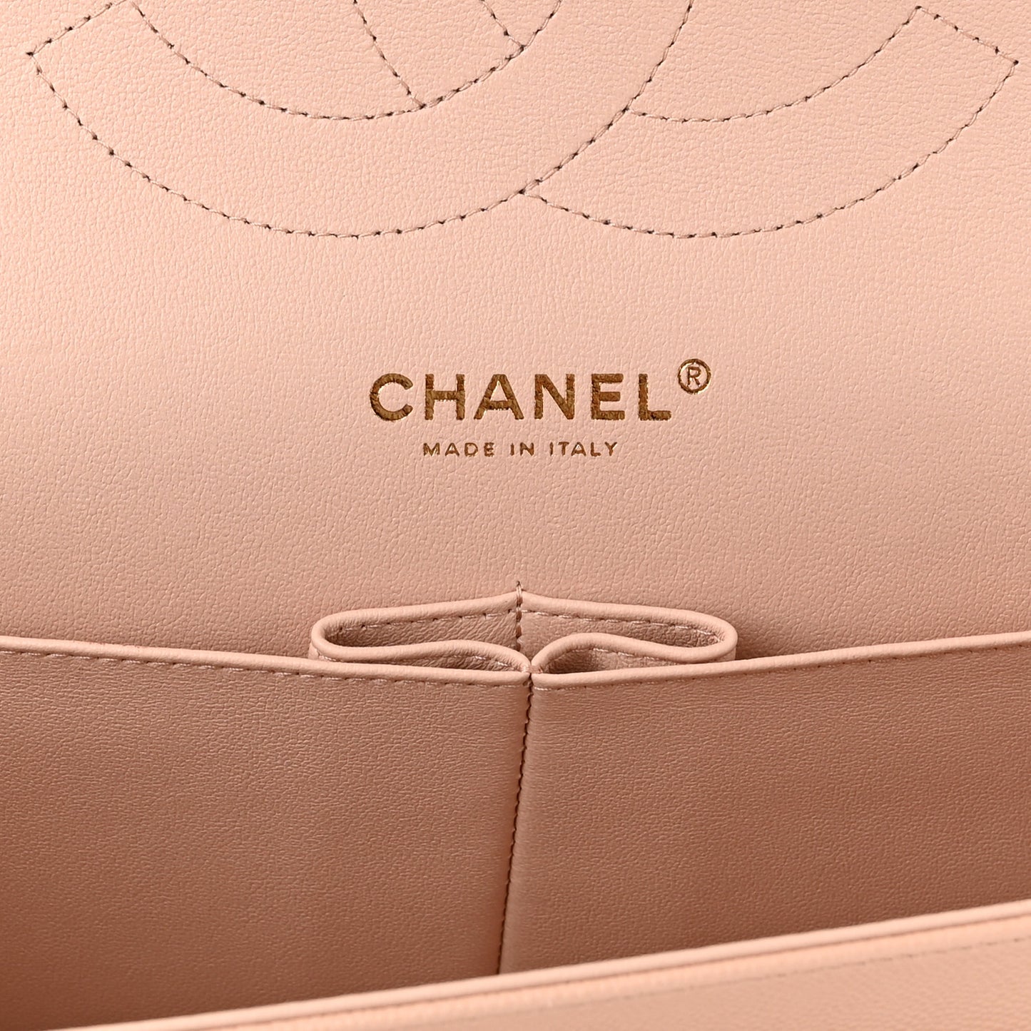 Caviar Quilted Jumbo Double Flap Light Beige